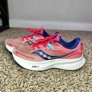 Saucony Womens Ride 15 S10729-91 Pink Running Shoes Sneakers Size 7.5